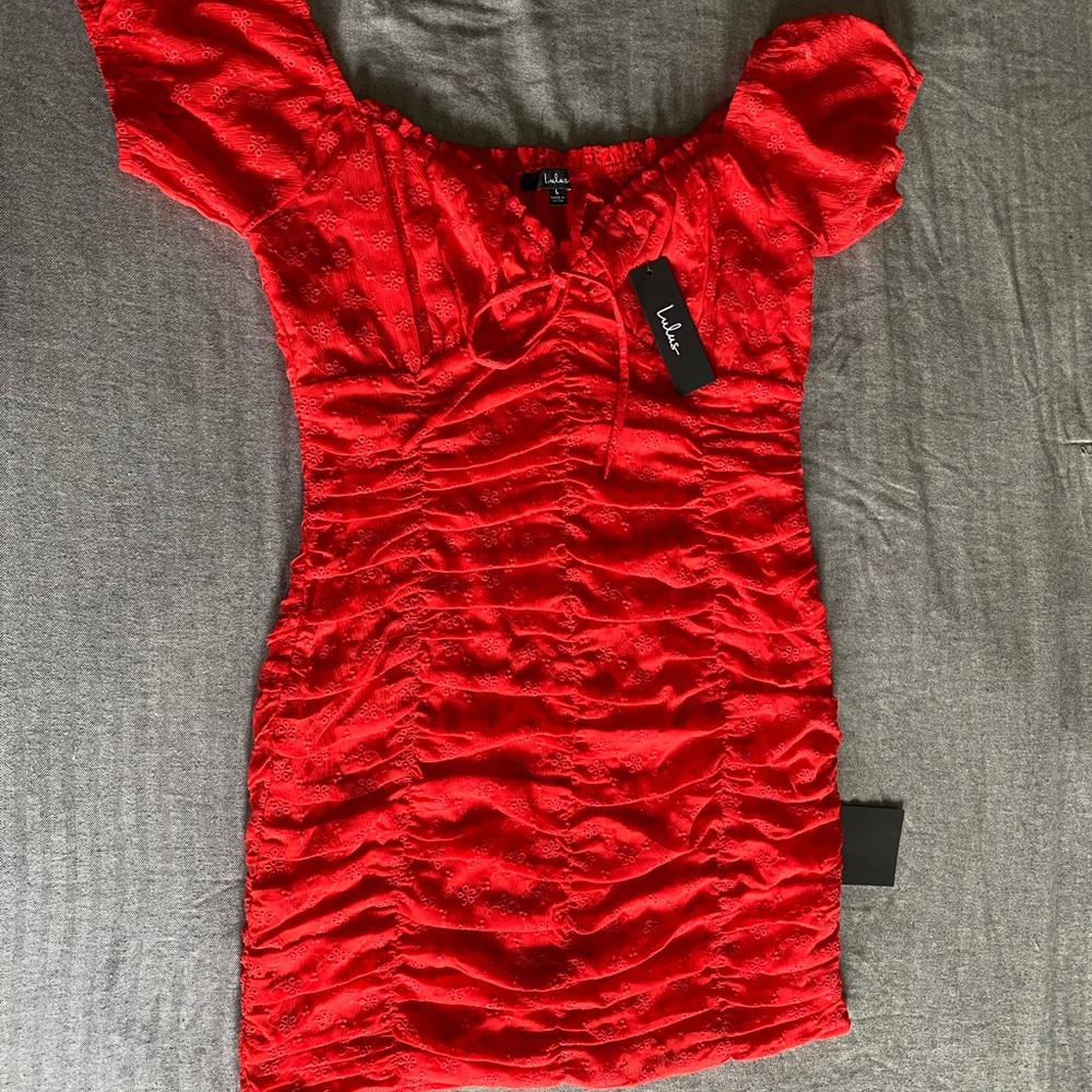 Lulus - Red Mini Dress - Picture 3 of 4